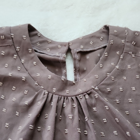 SHEIN Taupe Dot Patterned Blouse - Picture 3 of 5